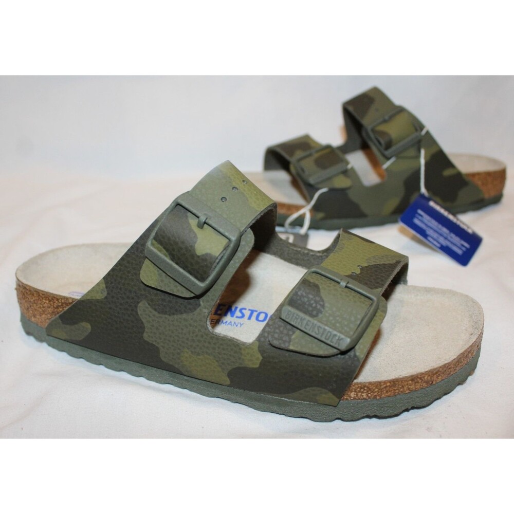 Birkenstock Women's Arizona BS Leather Sandals DESERT CAMO GREEN EU 38 NARROW - Picture 3 of 6